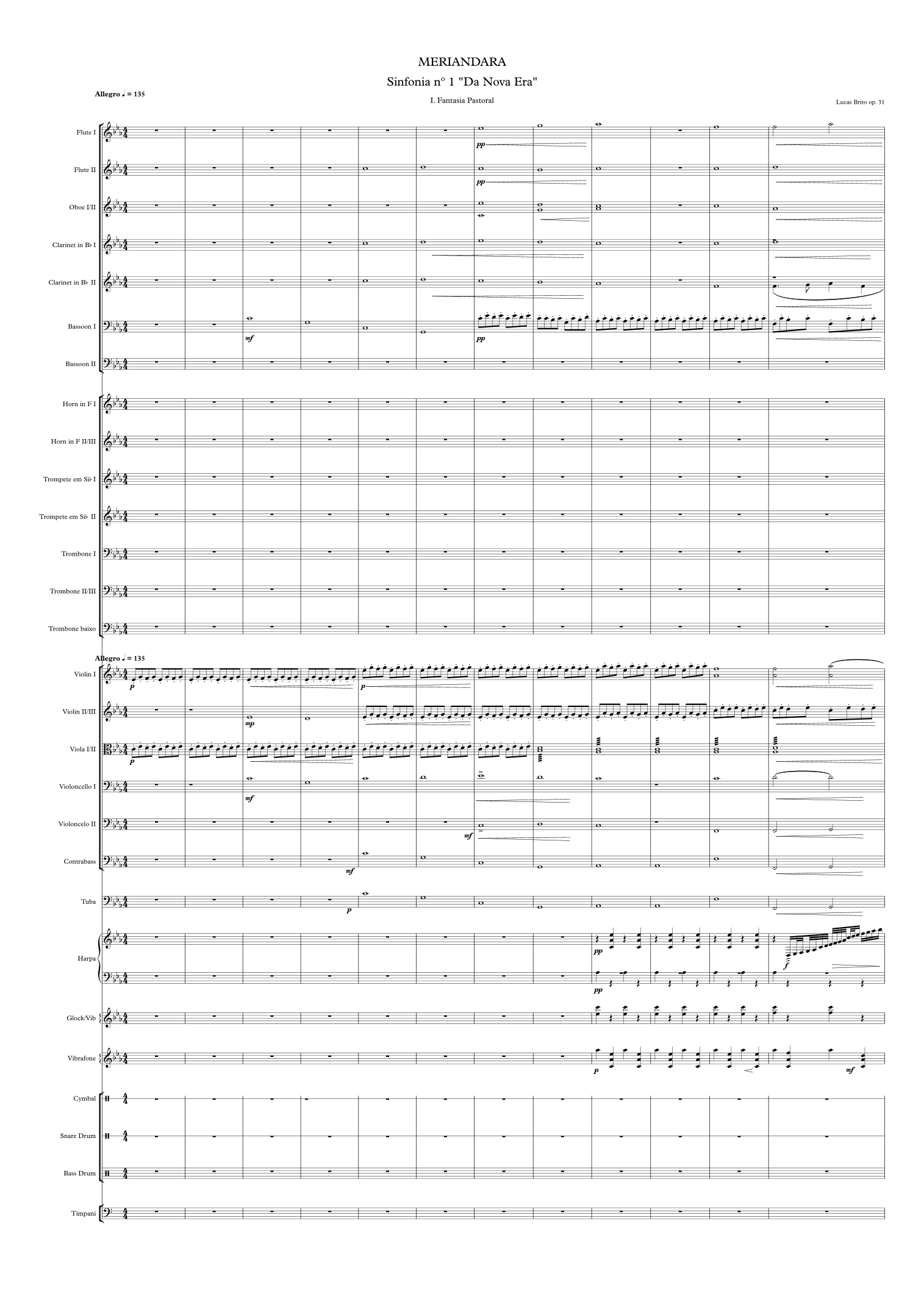 Meriandara, Sinfonia nº 1. opus. 31.I "Fantasia Pastoral" by Lucas Brito 管弦乐团 - 预览