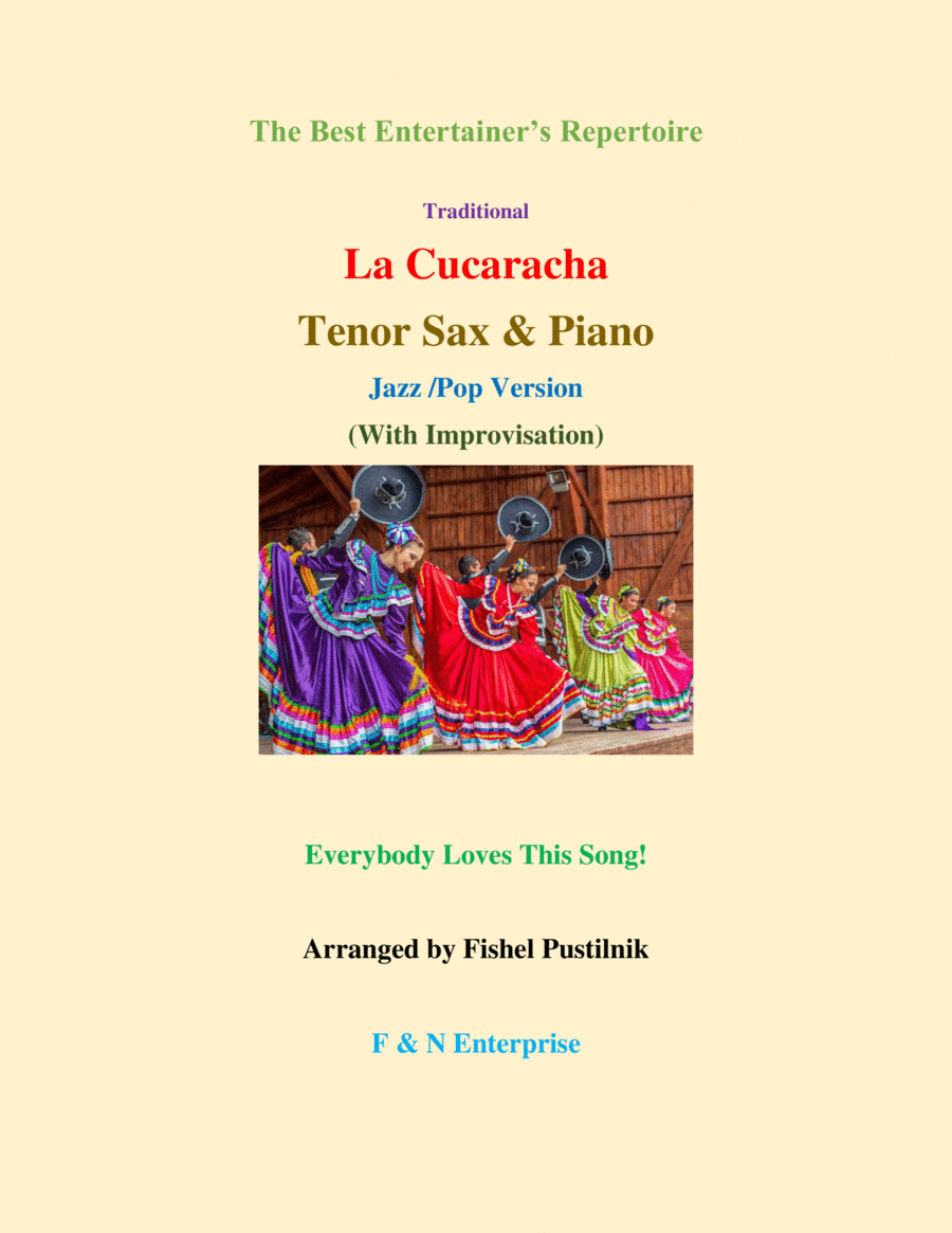 "La Cucaracha" (with Improvisation) for Tenor Sax and Piano-Video (arr. Fishel Pustilnik) Partituras Digitales