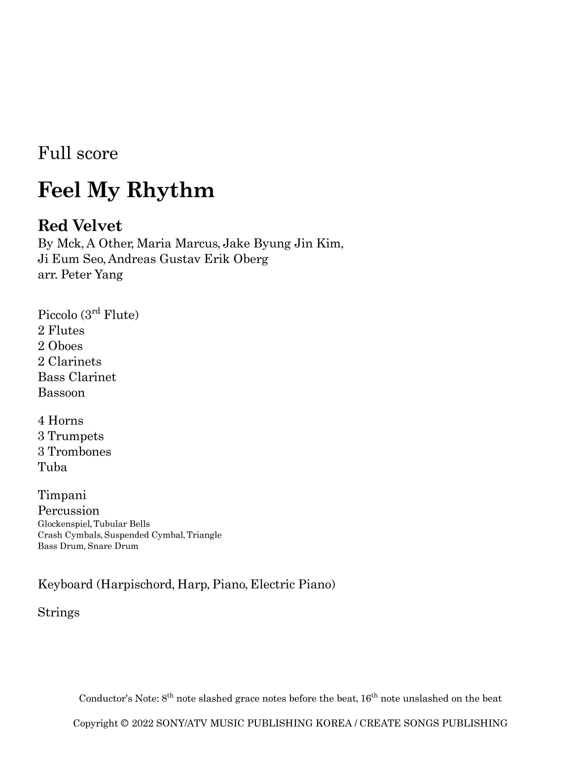Feel My Rhythm (arr. Peter Yang) by Red Velvet Full Orchestra
