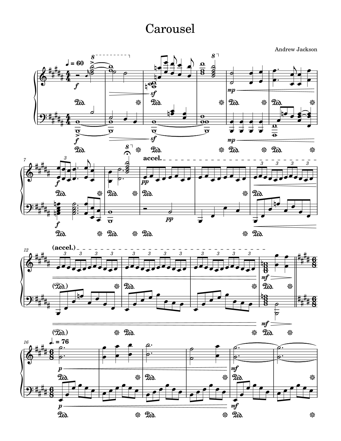 Carousel by Andrew Jackson Sheet Music for Piano Solo at Sheet Music Direct