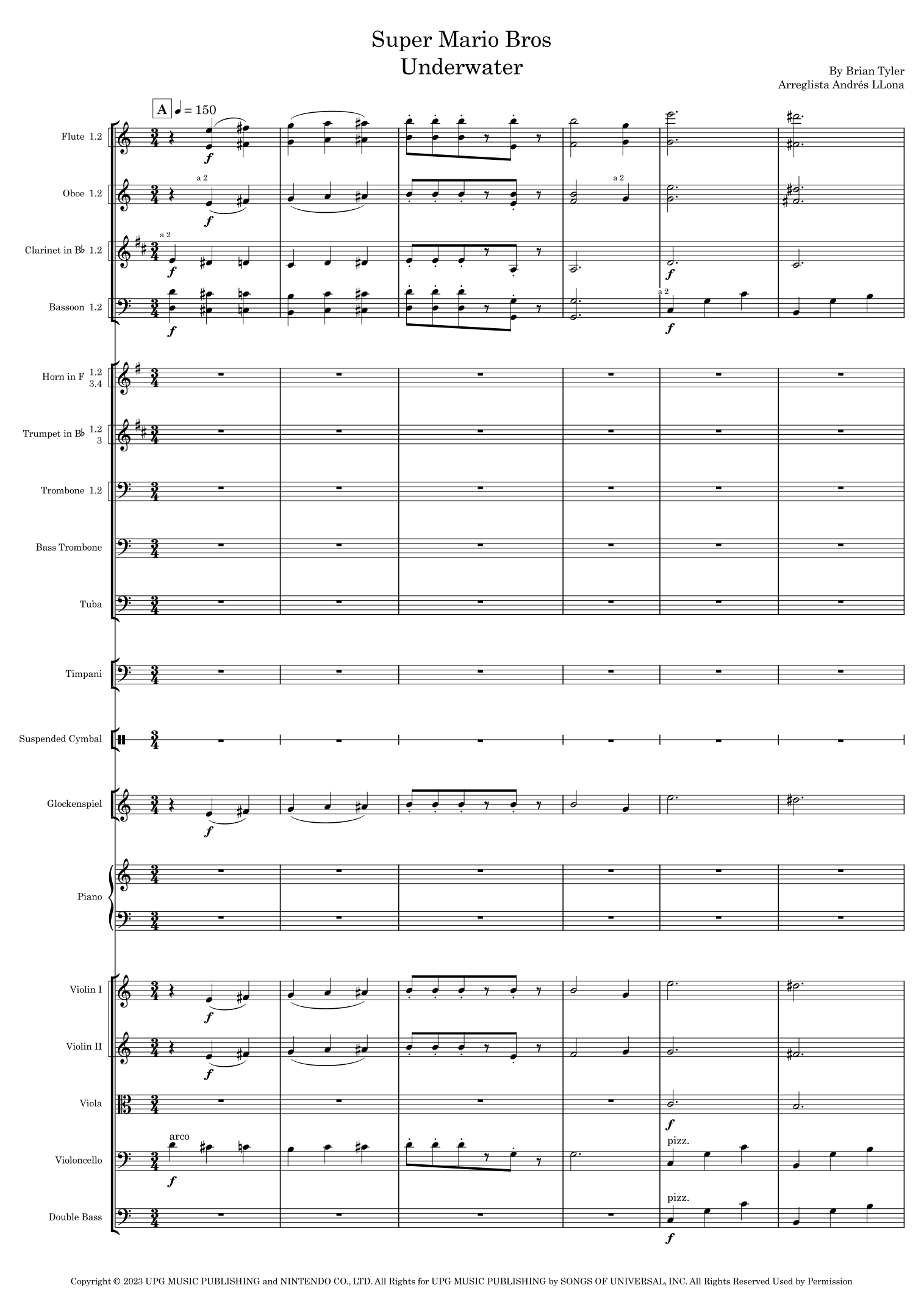 Super Mario Bros. Opus (arr. Andrés LLona) by Brian Tyler Full Orchestra