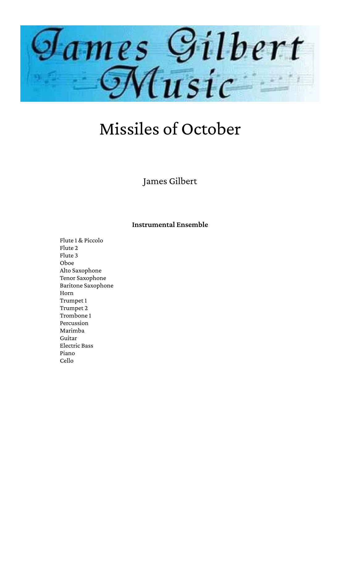 Missiles of October by James Gilbert Full Orchestra