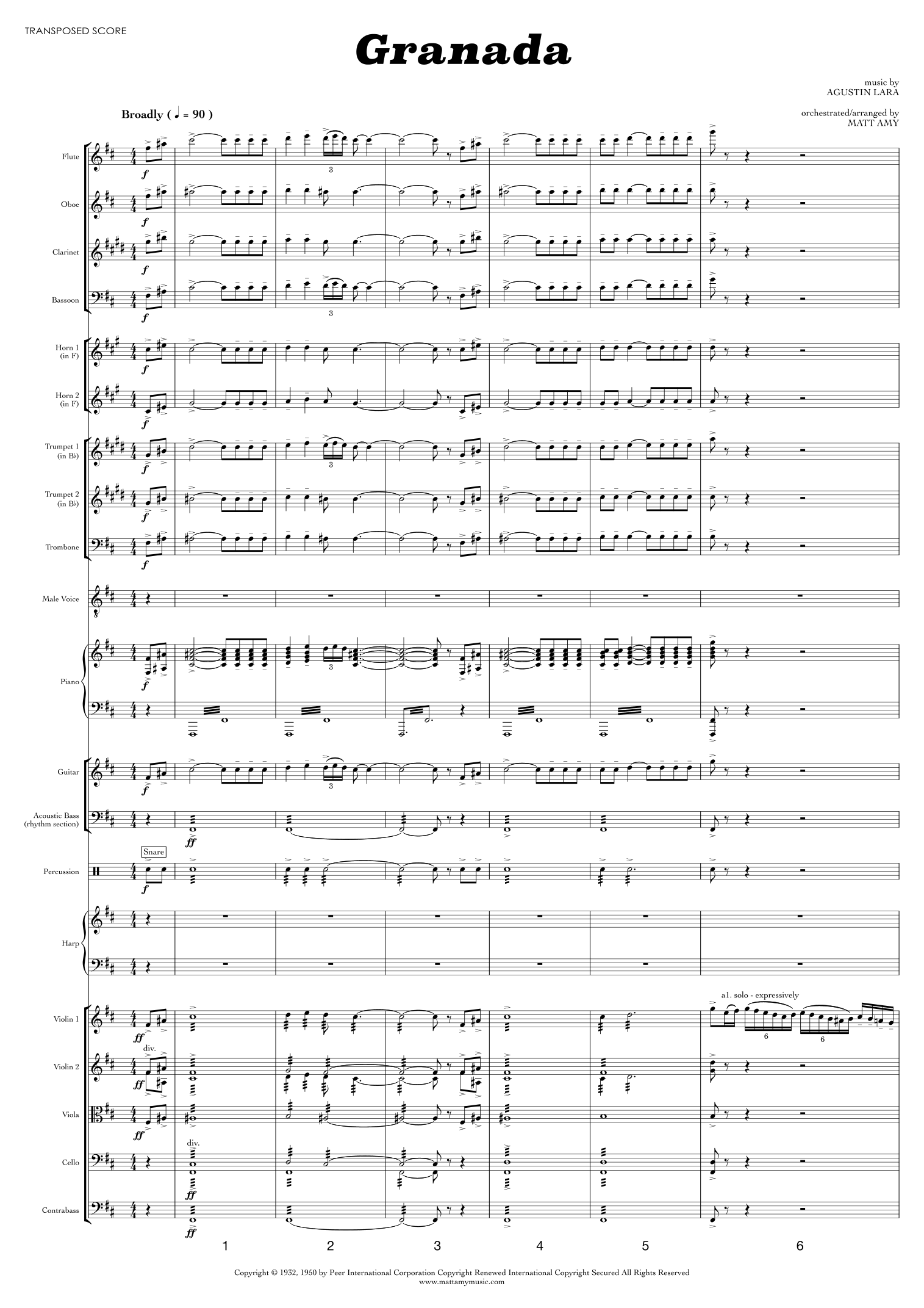 Granada (arr. Matt Amy) by Katherine Jenkins 管弦乐团 - 预览