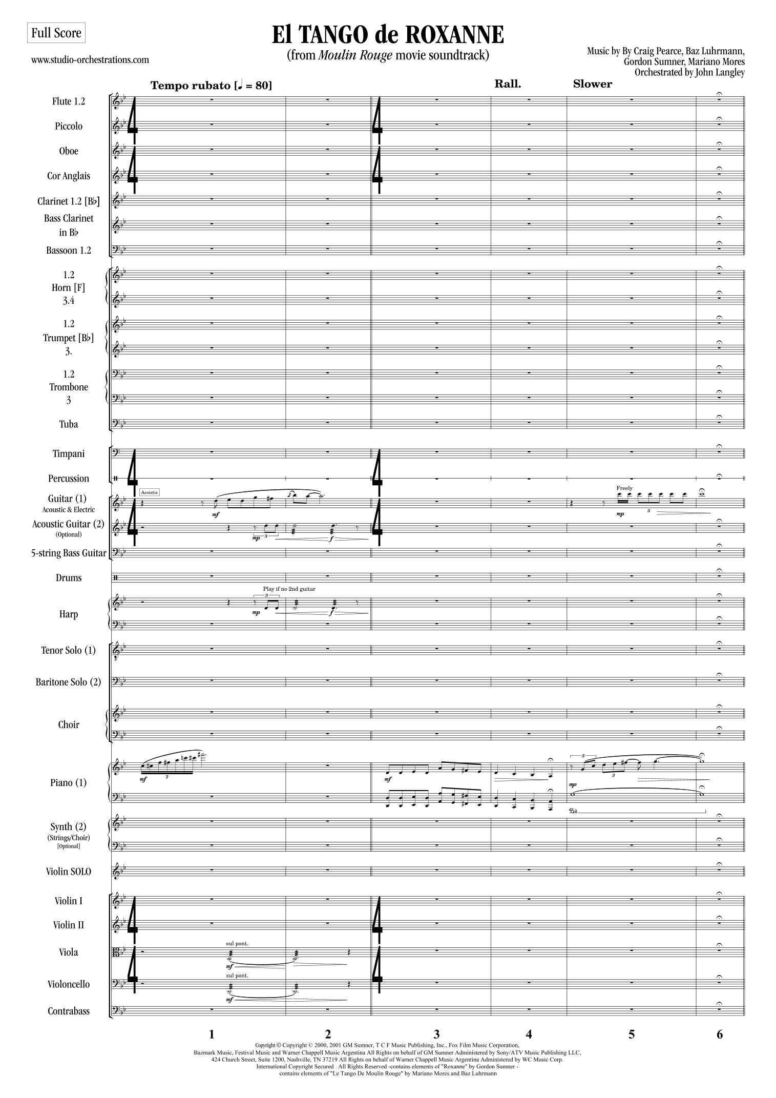 El Tango De Roxanne (arr. John Langley / Studio Orchestrations) by Craig Pearce 管弦乐团 - 预览