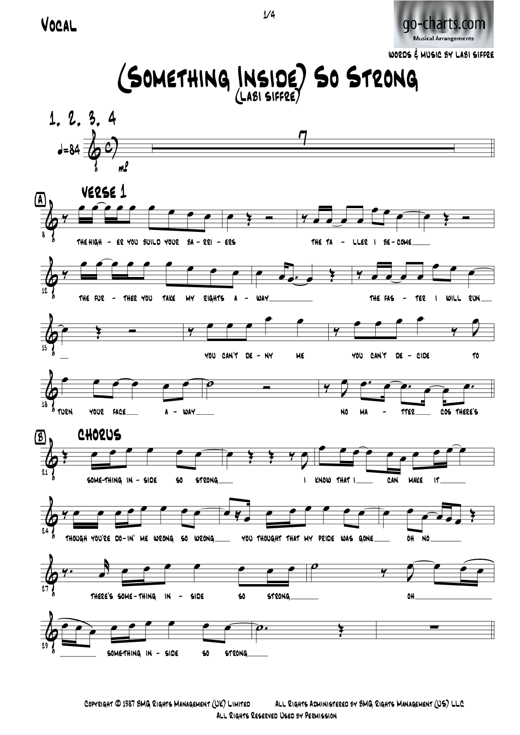 (Something Inside) So Strong (arr. Andy Davidson go-charts.com) by Labi Siffre Full Orchestra