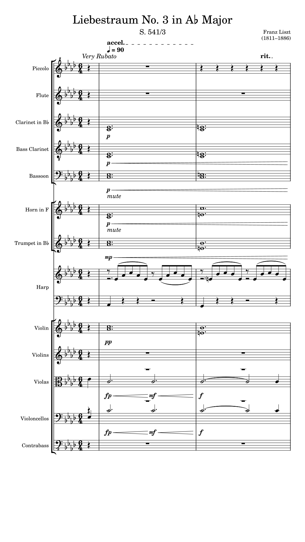 《爱之梦》第3首 - 仅总谱 Liebestraum No.3 - Score Only (arr. Charlie Townsend) by Franz Liszt 管弦乐团 - 预览