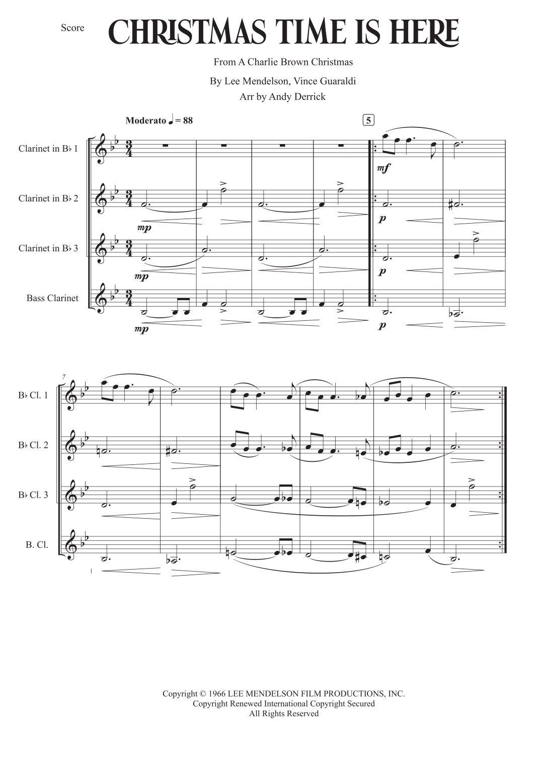 Christmas Time Is Here by Vince Guaraldi Sheet Music for Woodwind ...
