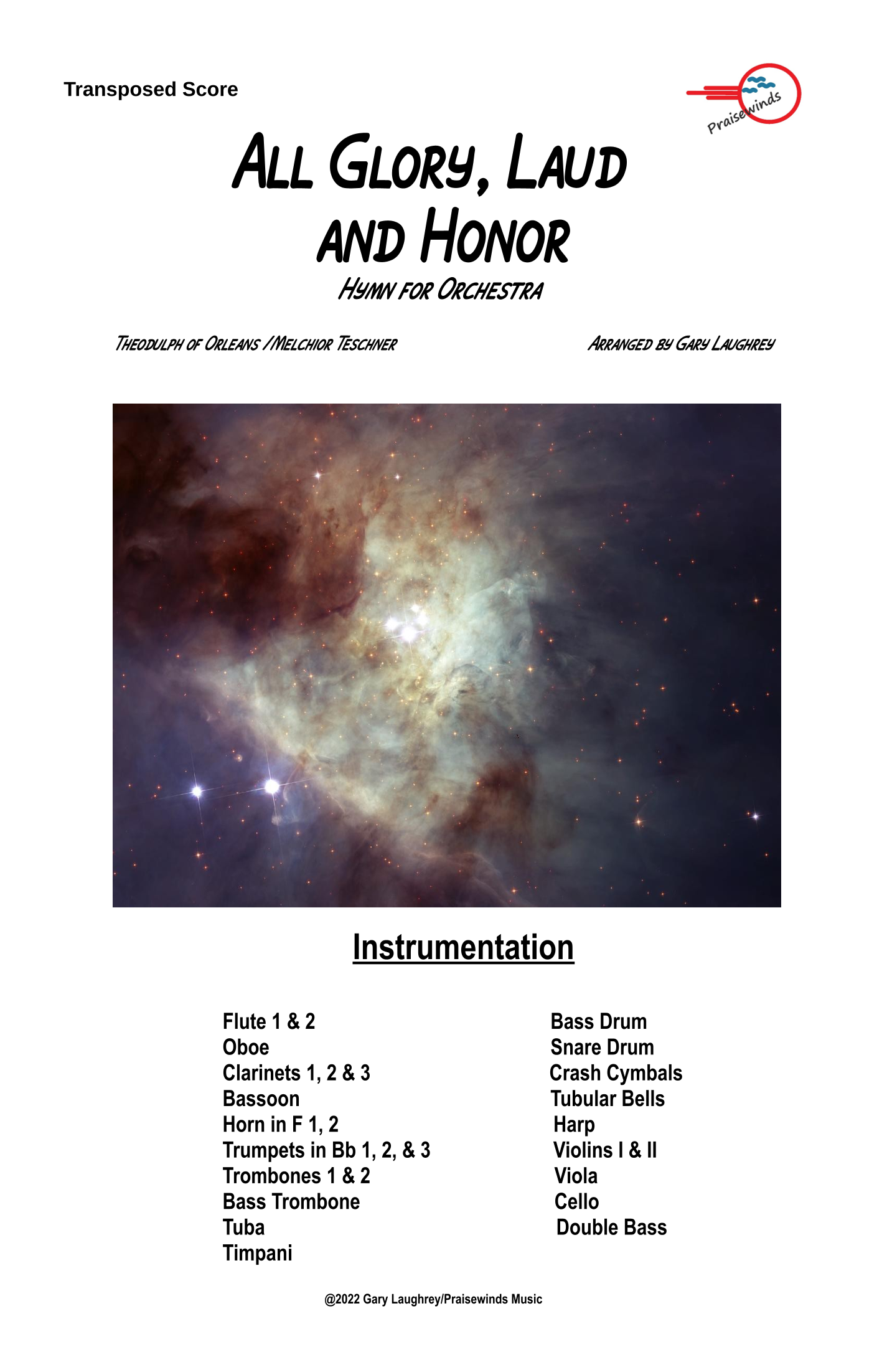 All Glory Laud and Honor (arr. Gary Laughrey) by Theodulph of Orleans /Melchior Teschner 管弦乐团 - 预览