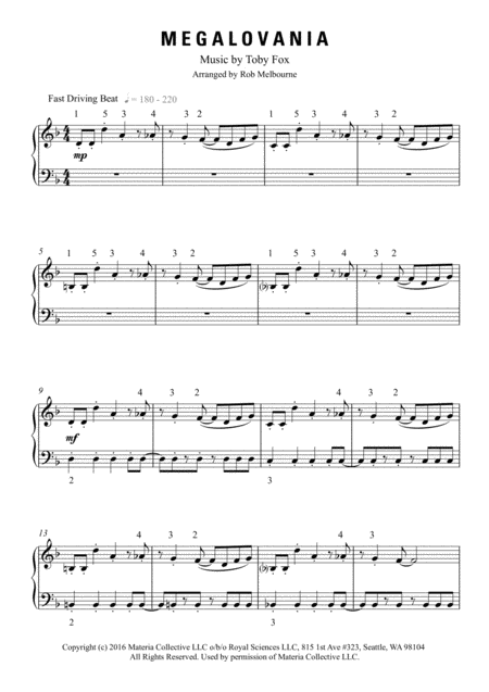 MEGALOVANIA from Undertale arr RMel By Toby Fox Sheet Music For 