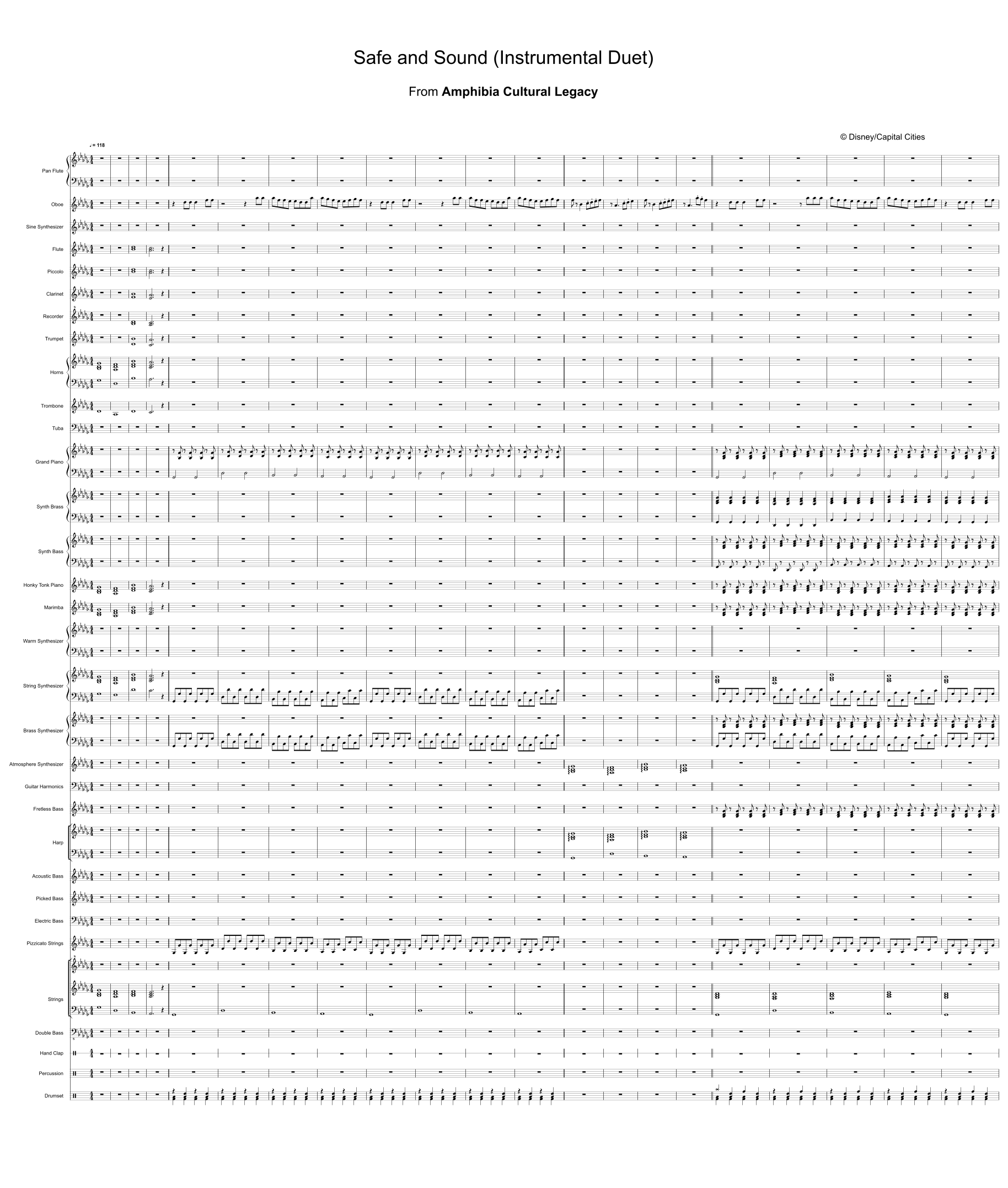 Safe and Sound (Instrumental Duet) Amphibia Cultural Legacy Sheet