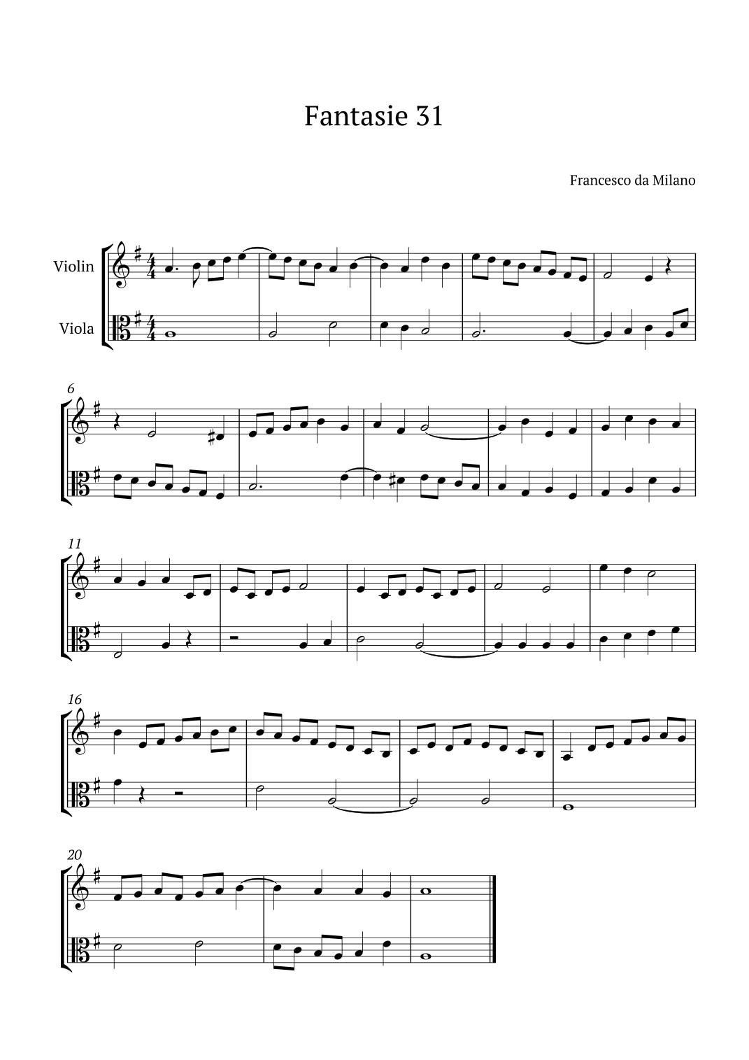Fantasie 31 (arr. André Nusa) Digital Sheet Music