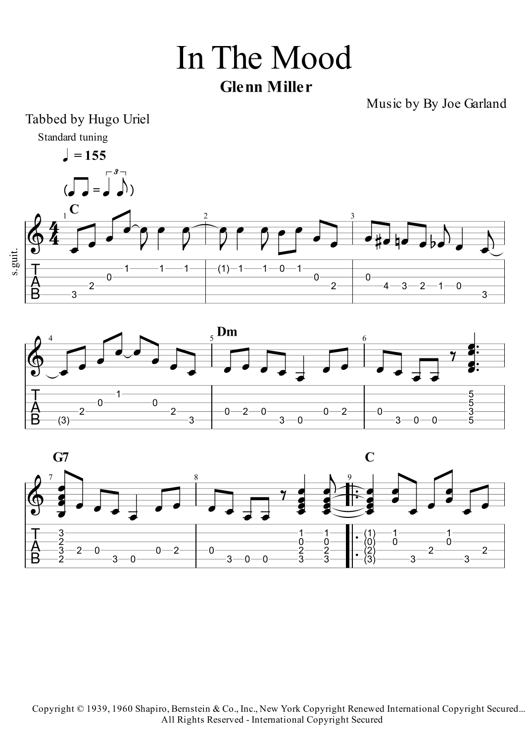 In The Mood by Glenn Miller & His Orchestra Sheet Music for Solo
