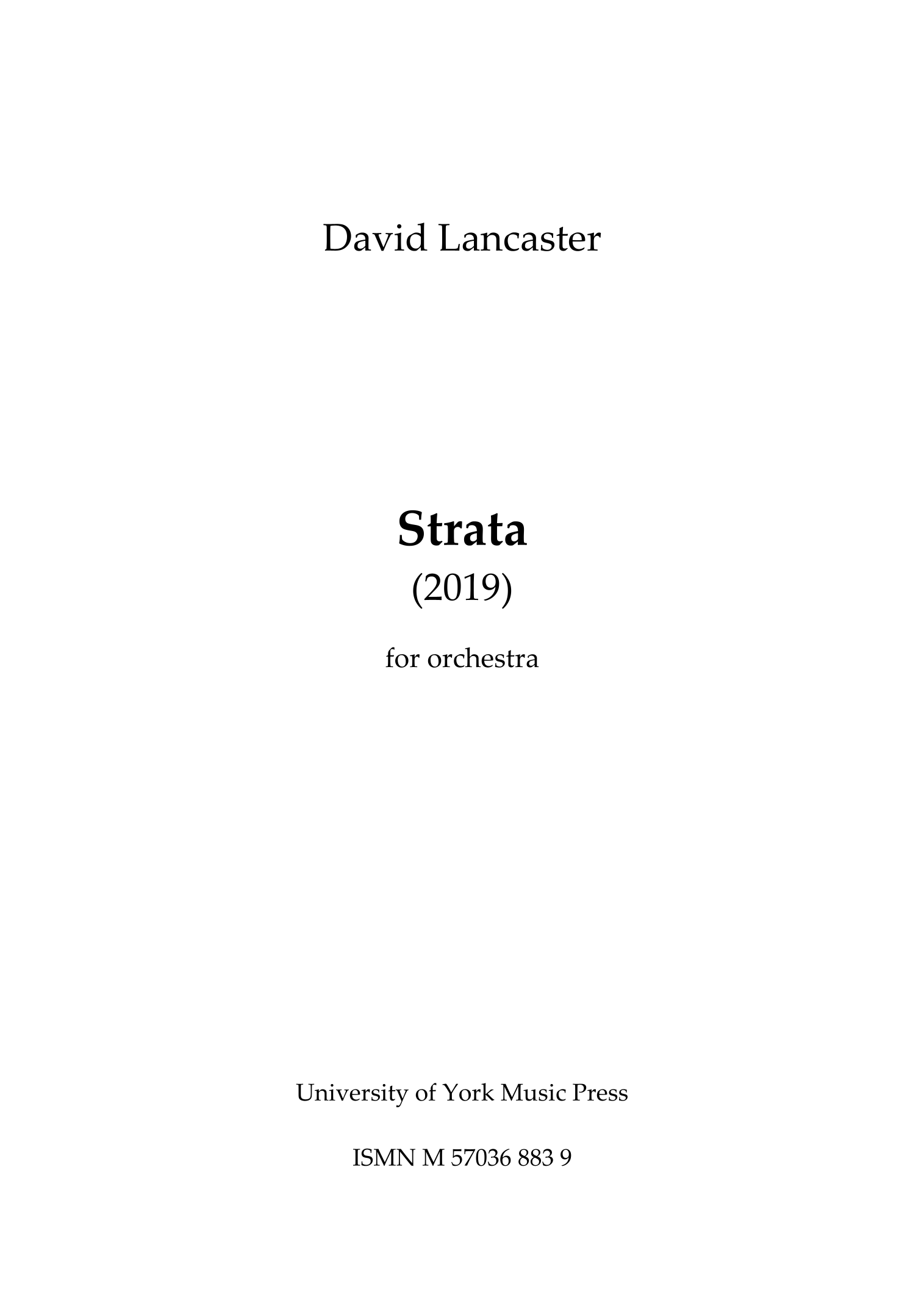 Strata - Score Only by David Lancaster Sheet Music for Full Orchestra ...
