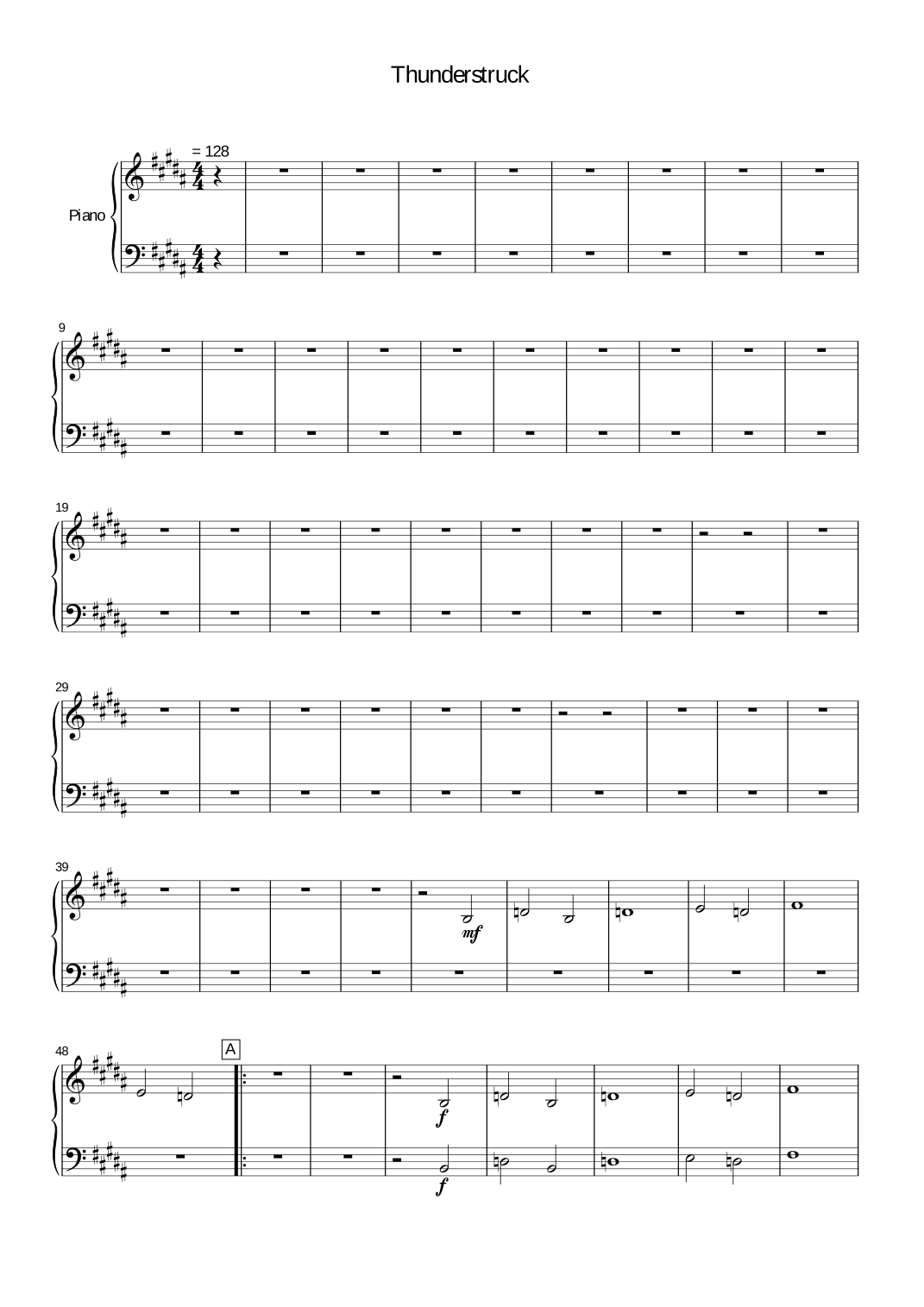 Thunderstruck by AC/DC Sheet Music for Guitar Tab at Sheet Music
