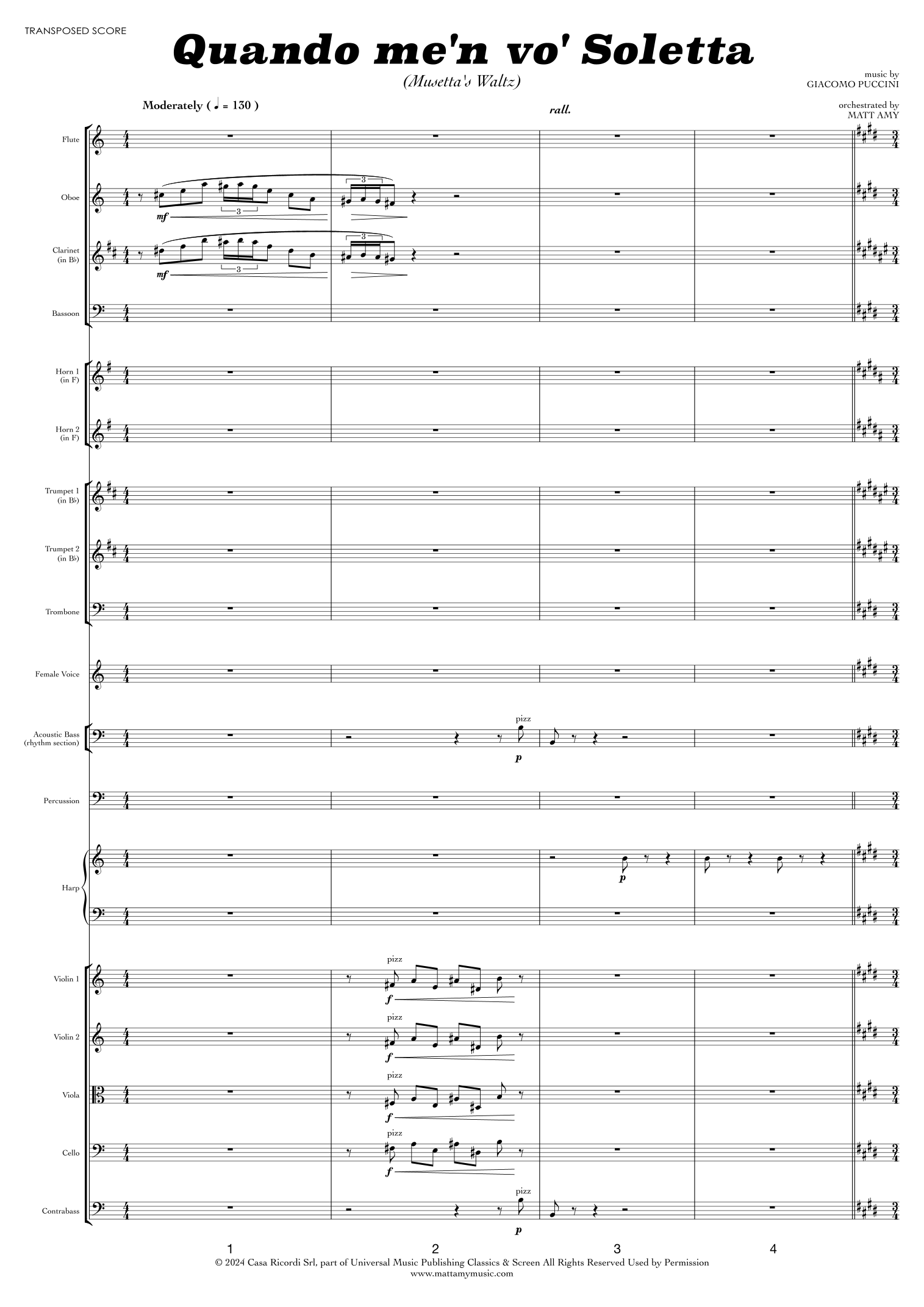 Quando Men VO (arr. Matt Amy) by Luigi Illica 管弦乐团 - 预览