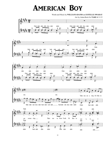 American Boy (arr. Adam Bock) by Estelle Featuring Kanye West Sheet ...