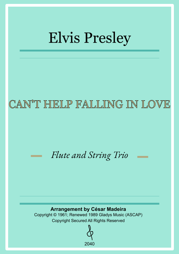 Can't Help Falling In Love Sheet Music Elvis Presley Performance