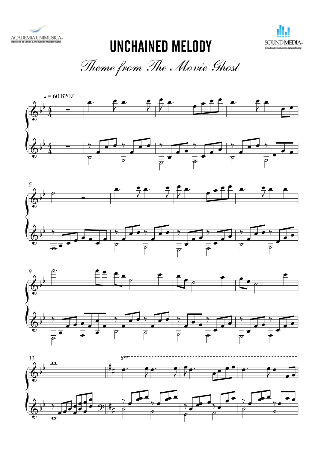 Unchained Melody (arr. unimusica) Partituras Digitales