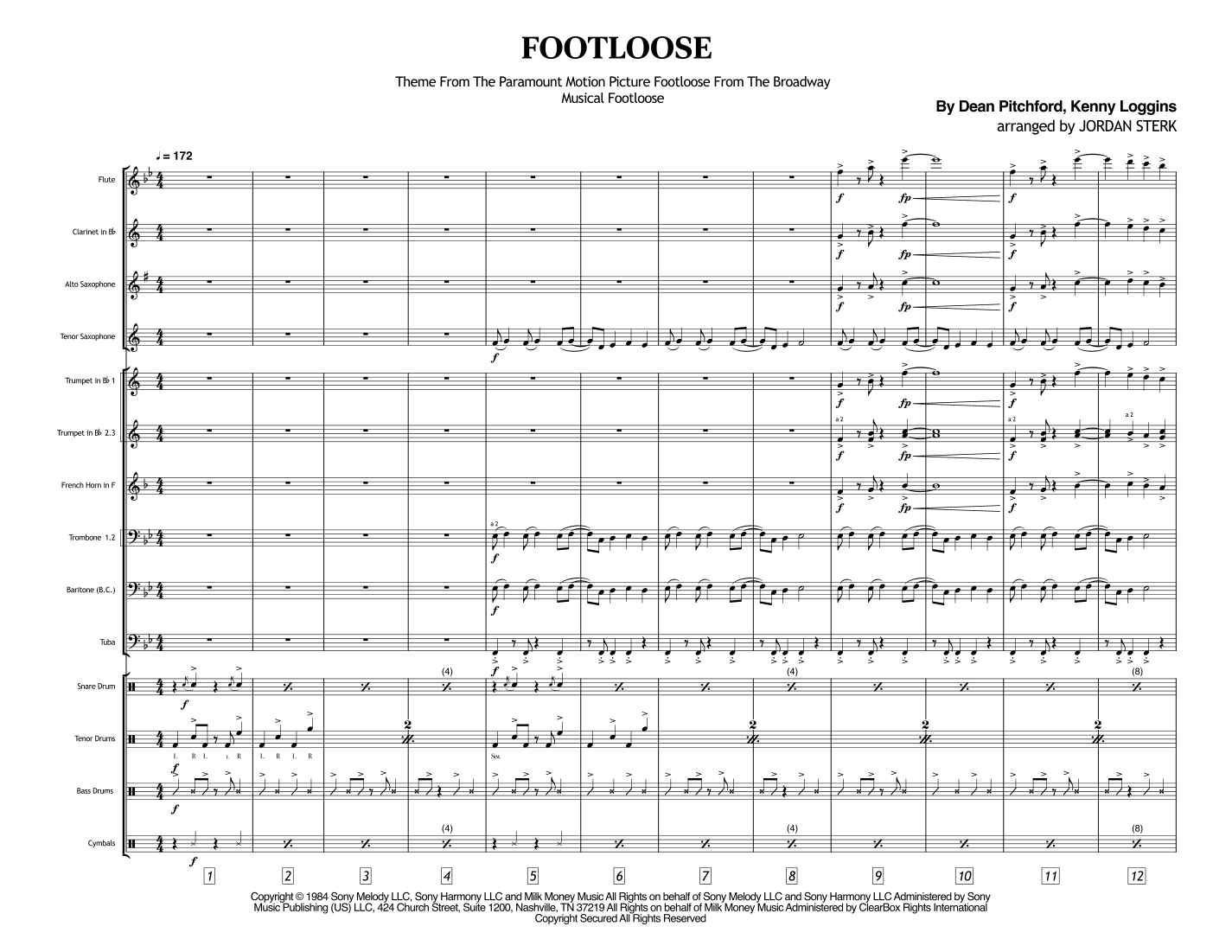 FOOTLOOSE マーチングバンド楽譜 Footloose by Blake Shelton Sheet Music for Marching Band (arr