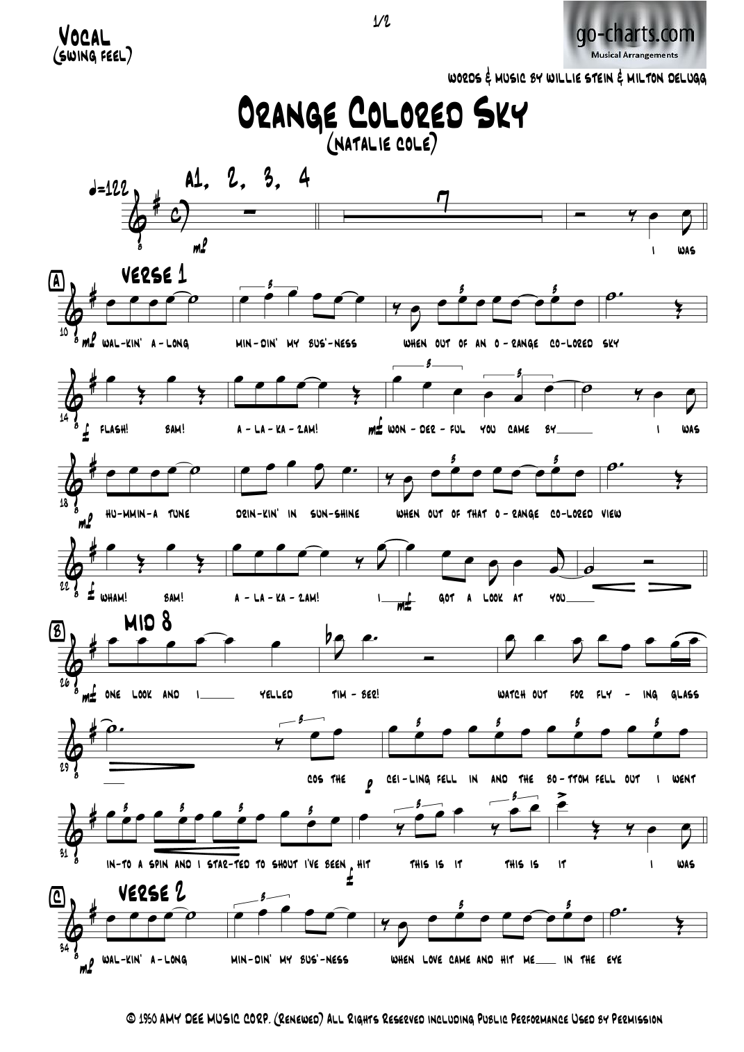 Orange Colored Sky (arr. Andy Davidson go-charts.com) by Willie Stein 管弦乐团 - 预览