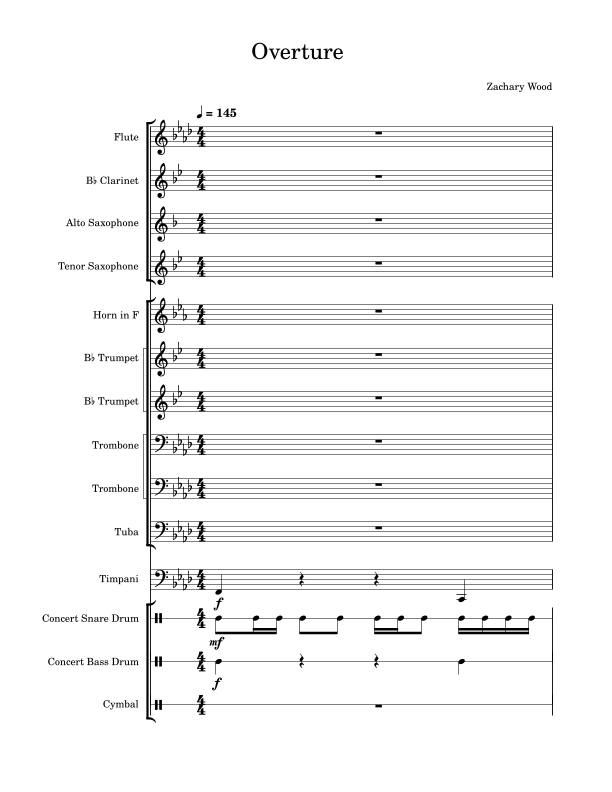 Overture Sheet Music Zachary Wood Concert Band
