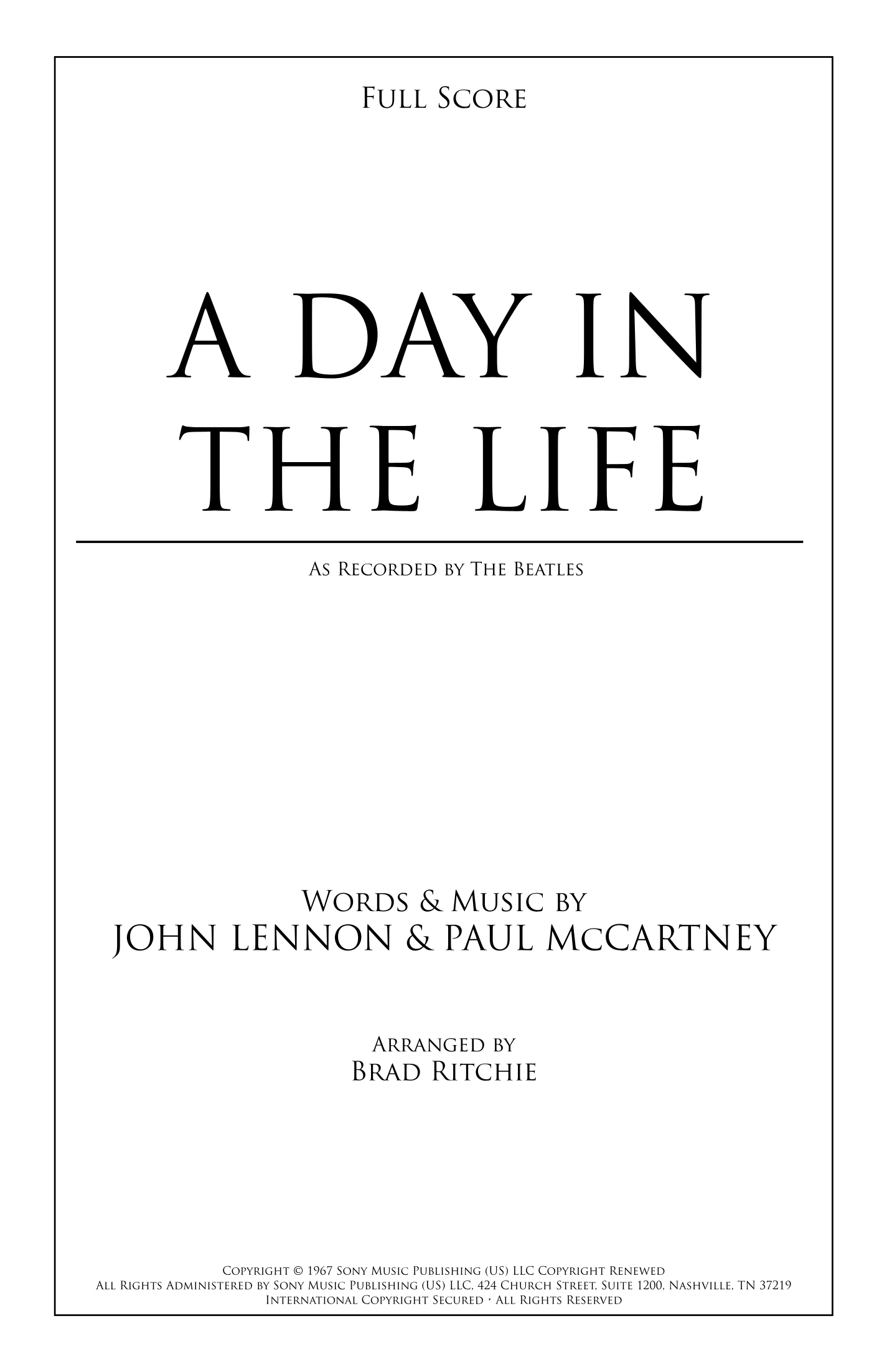 A Day In The Life (arr. Brad Ritchie) by The Beatles Full Orchestra