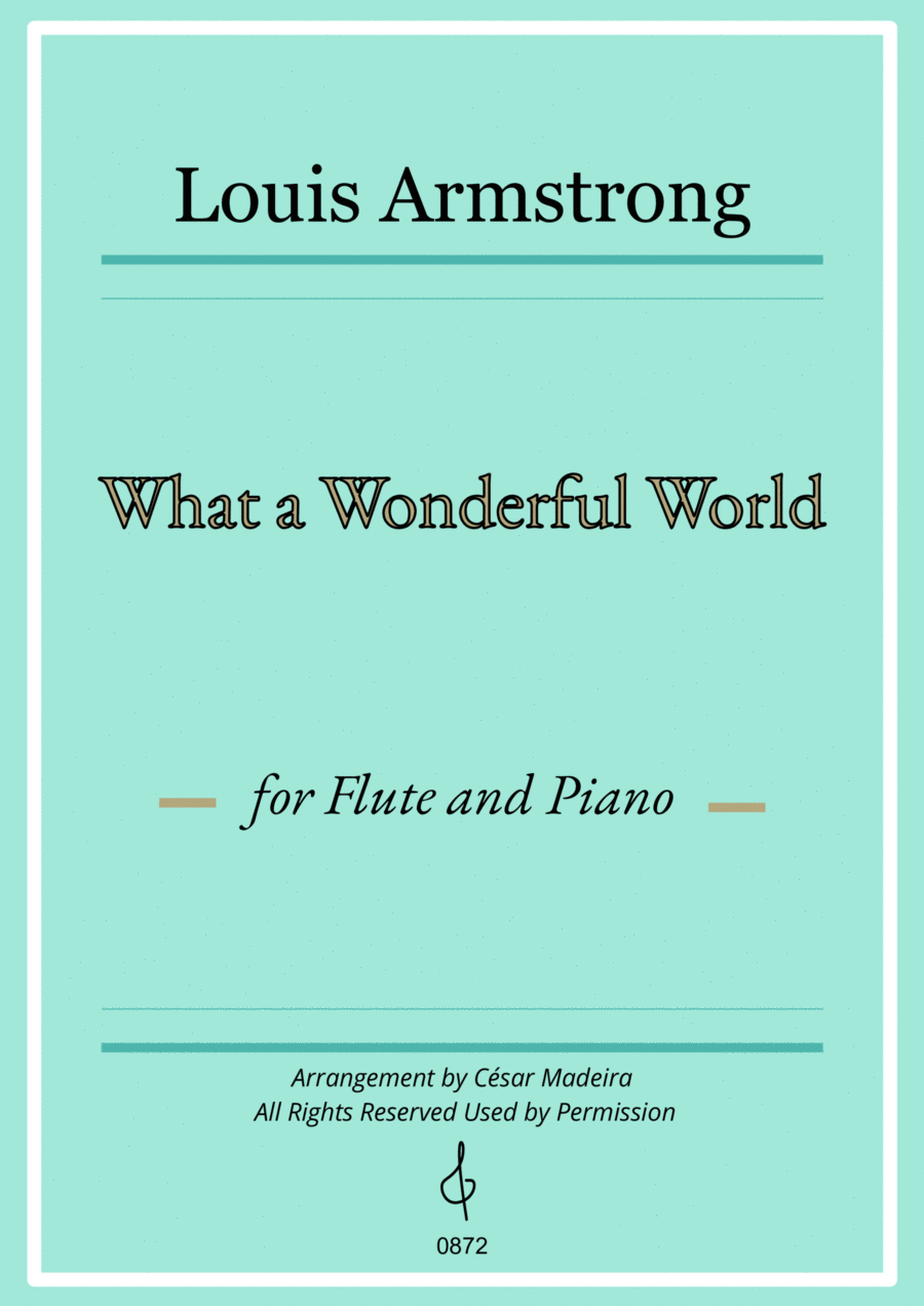 What A Wonderful World Sheet Music Louis Armstrong With Kenny G