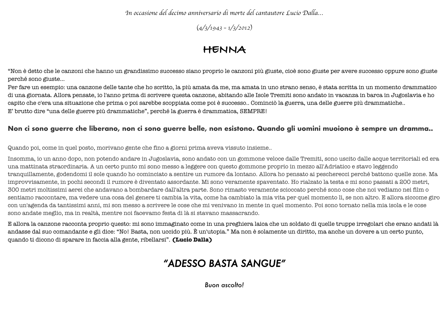 Henna (arr. Paolo Sorana) by Lucio Dalla Full Orchestra