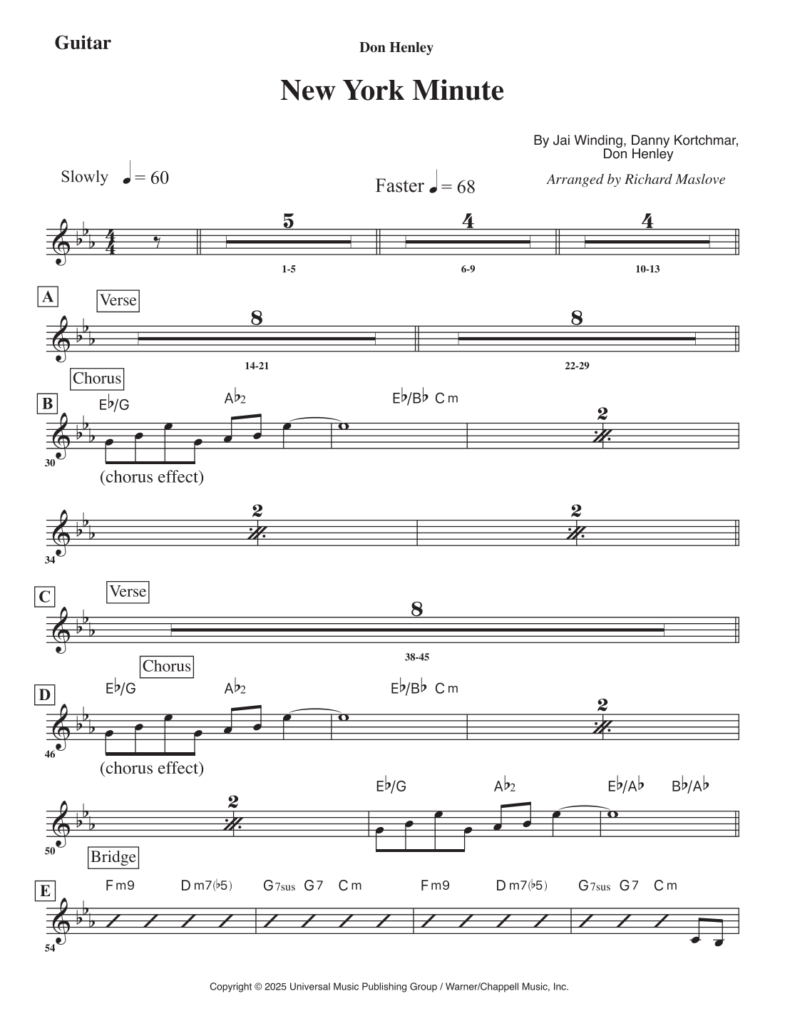 New York Minute (arr. Richard Maslove) by Don Henley 管弦乐团 - 预览