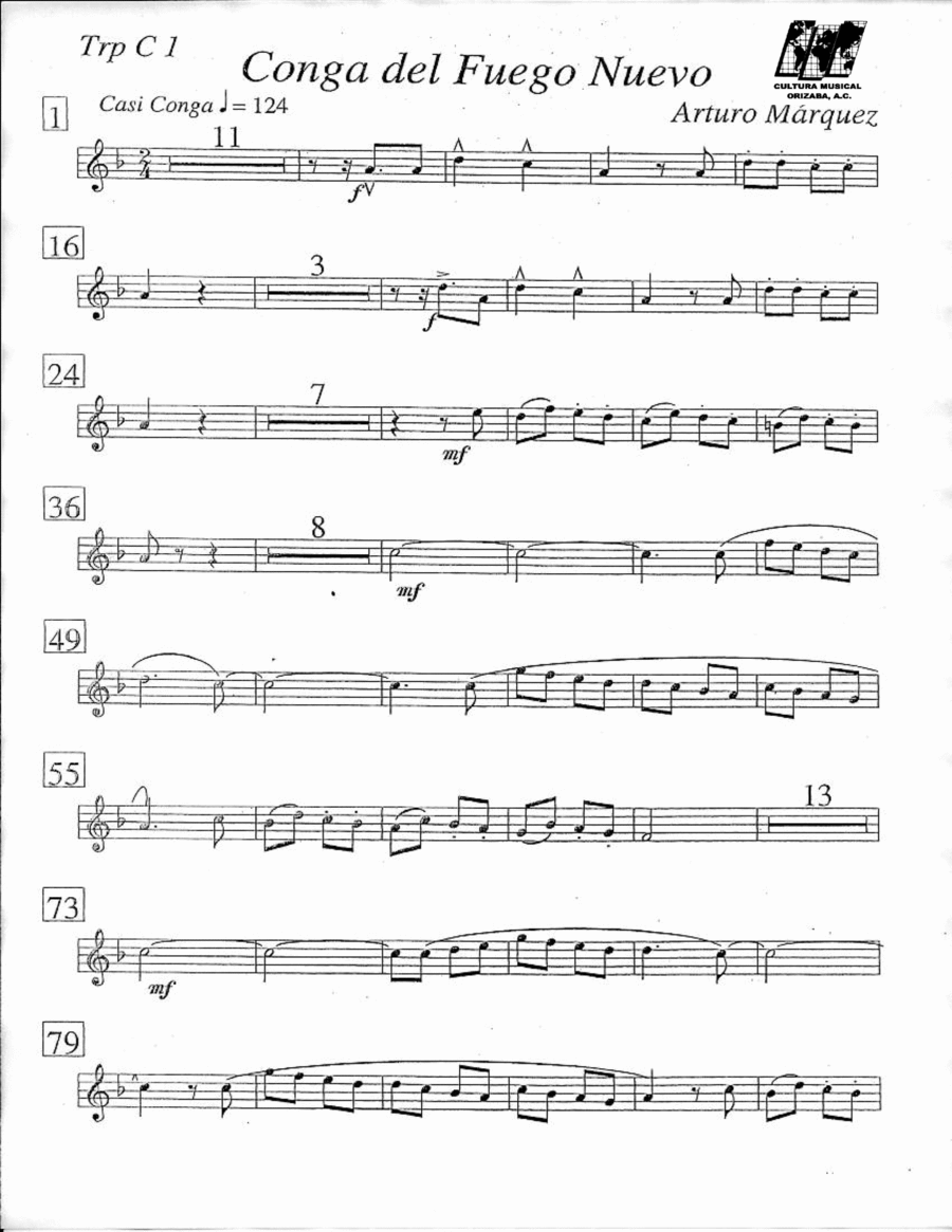 Conga Del Fuego Nuevo Noten Navarro Jesus Arturo Marquez Sinfonieorchester