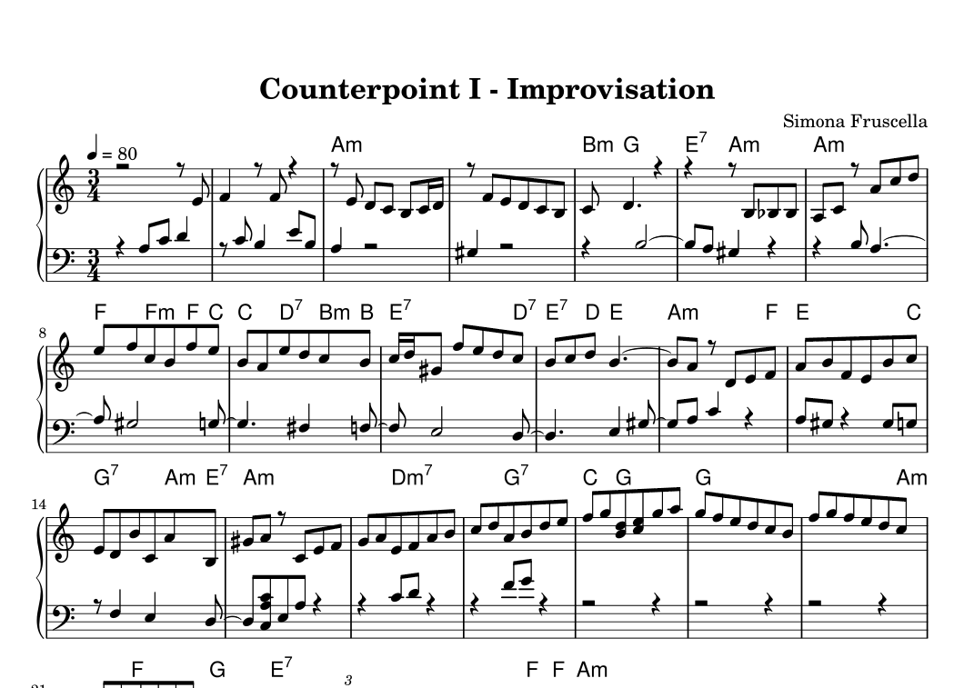 Counterpoint I - Improvisation by SIMONA FRUSCELLA Sheet Music for ...