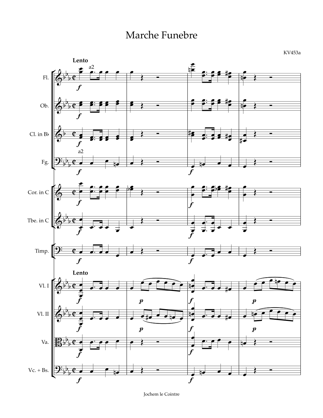 Marche Funebre (arr. Jochem le Cointre) by W. A. Mozart 管弦乐团 - 预览
