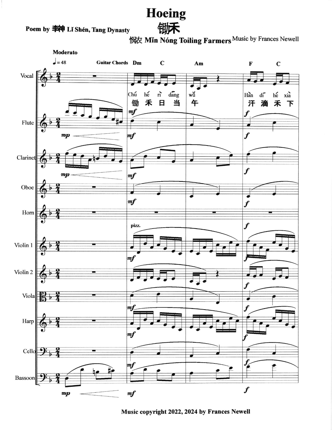 Hoeing-Farming in Hot Sun-FULL SCORE AND PARTS - Score Only by Frances Newell Full Orchestra