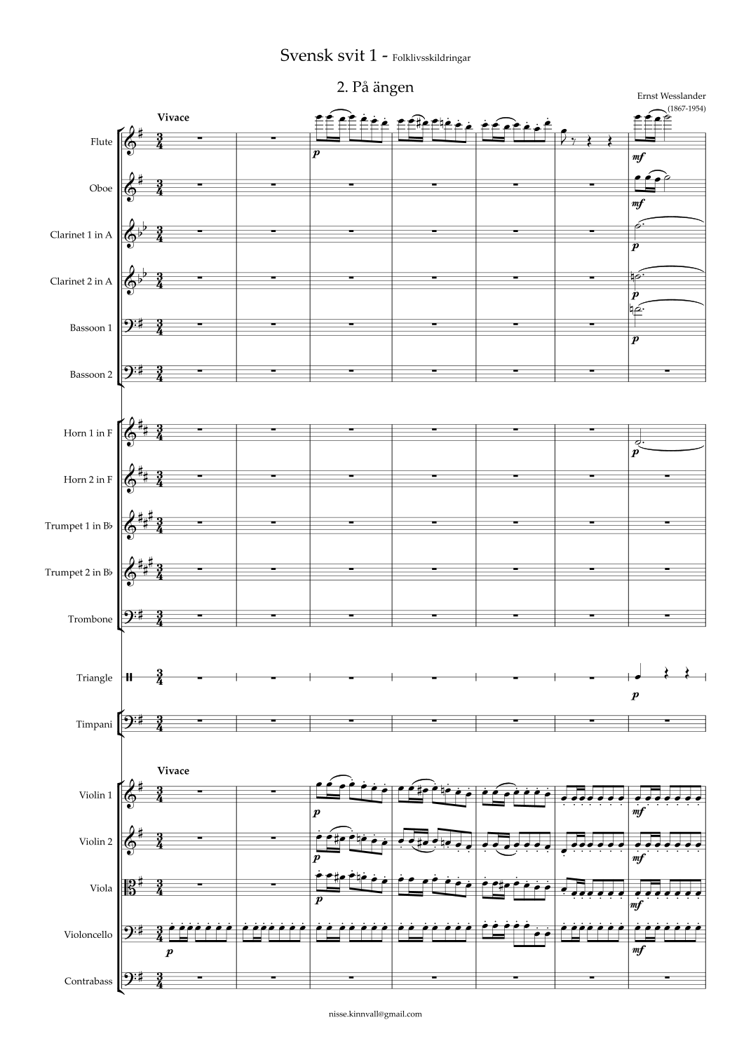 Svensk svit 1, 2. På ängen by Ernst Wesslander Full Orchestra