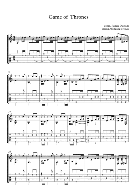 Game Of Thrones (arr. Wolfgang Vrecun) Digital Sheet Music