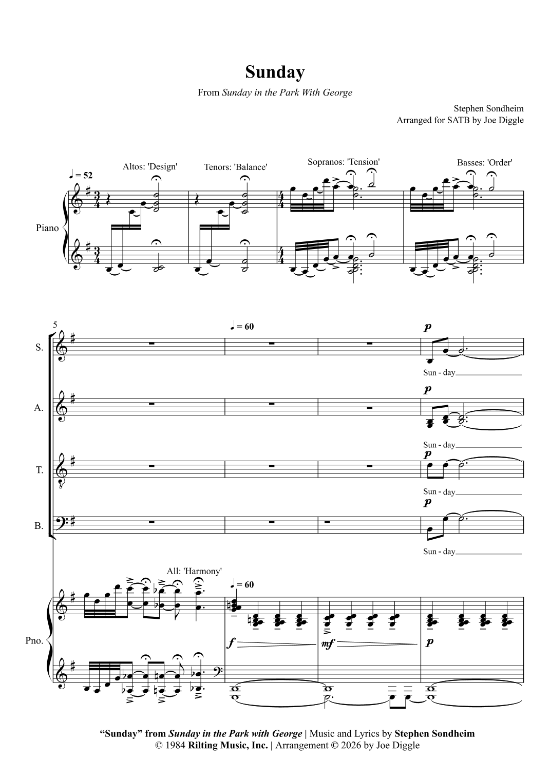 Opening Sunday In The Park (arr. Joe Diggle) von Stephen