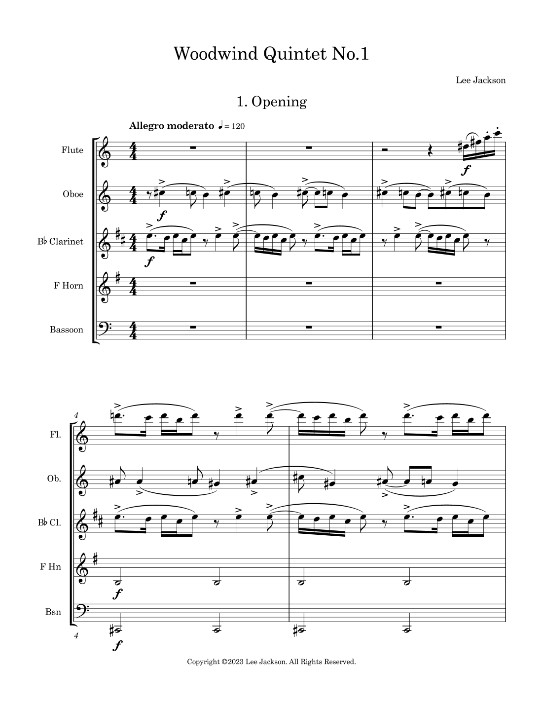 Woodwind Quintet No. 1 Digital Sheet Music