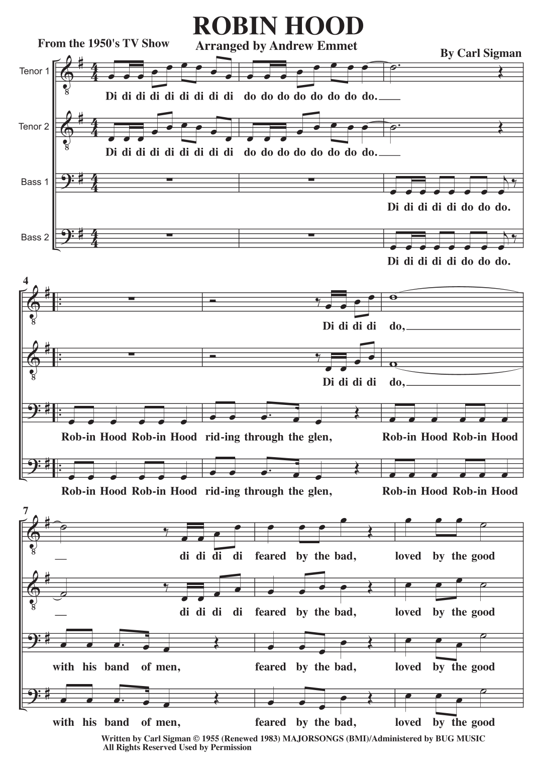 Robin Hood (arr. Andrew Emmet) Digital Sheet Music