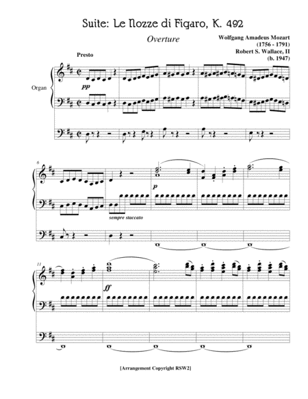 Suite--Le Nozze di Figaro, K. 492 (arr. Robert S. Wallace, II) Digital Sheet Music