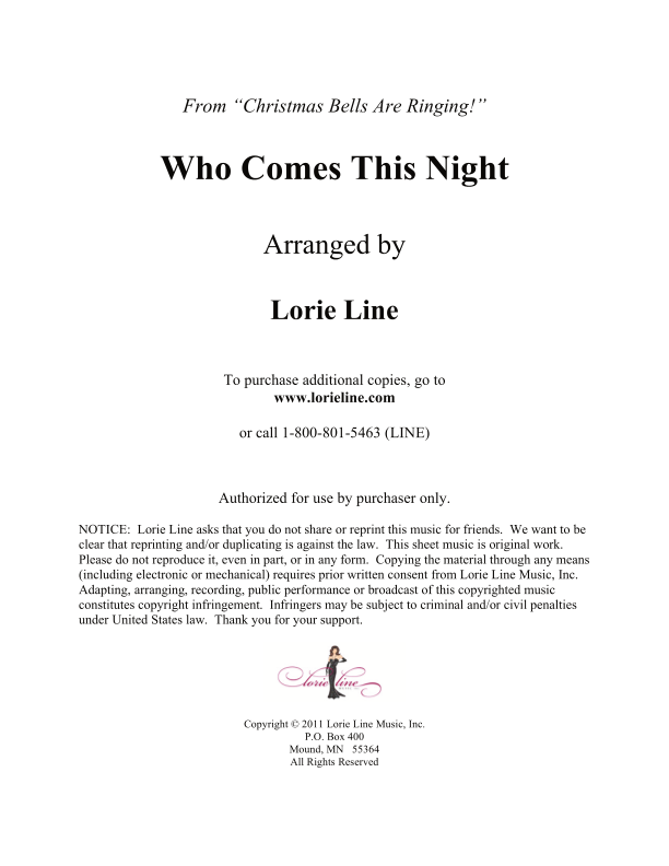 Who Comes This Night (arr. Lorie Line) Digital Sheet Music