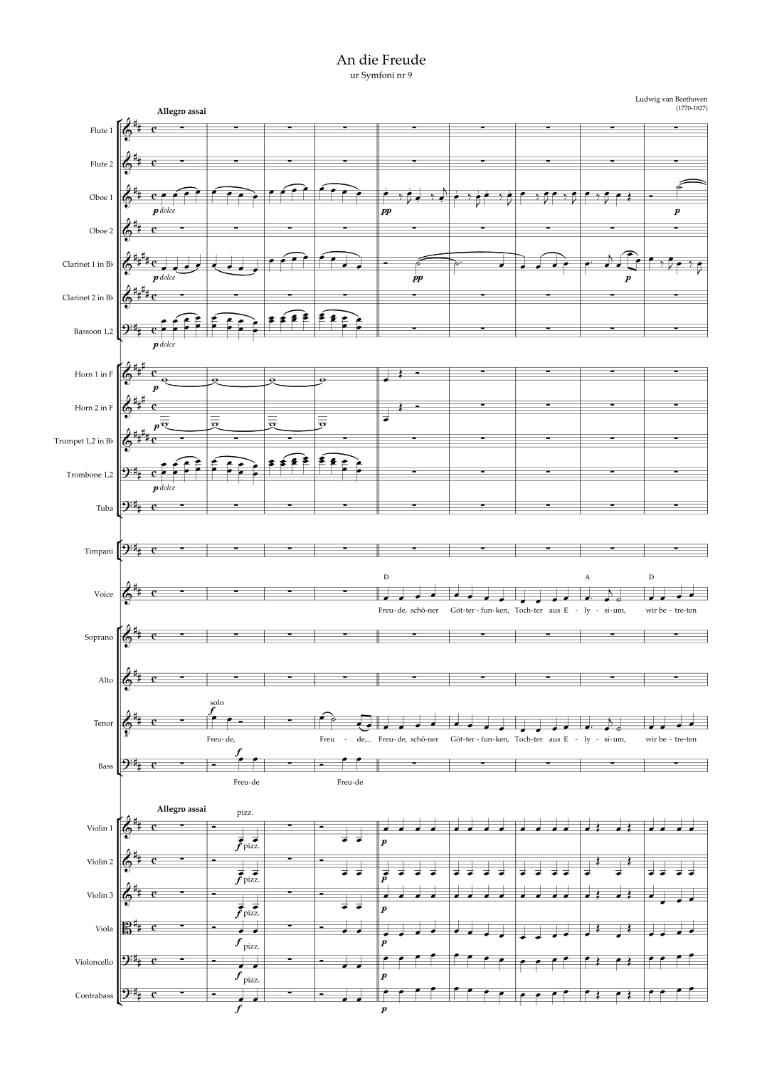 An die Freude by Ludwig Van Beethoven 管弦乐团 - 预览