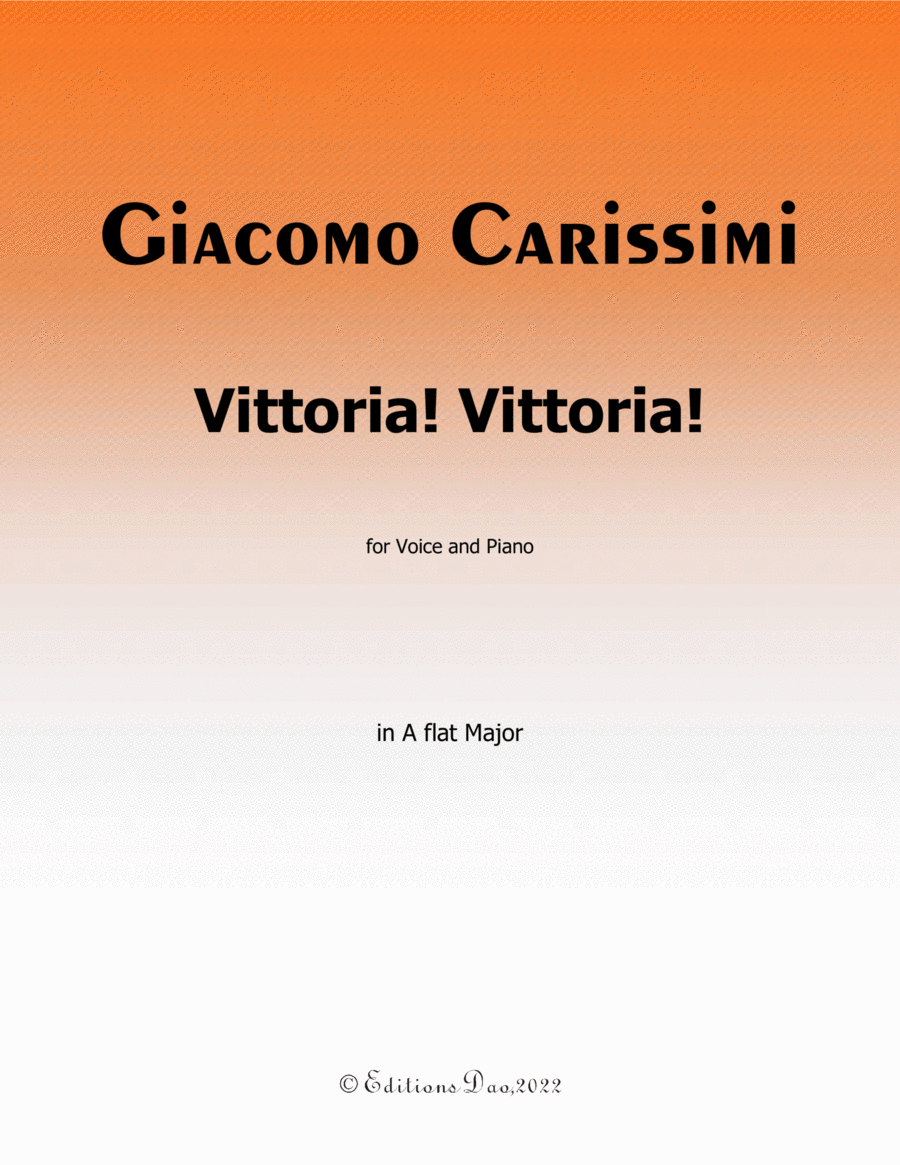 Vittoria! Vittoria! by Carissimi, in A flat Major (arr. Editions Dao