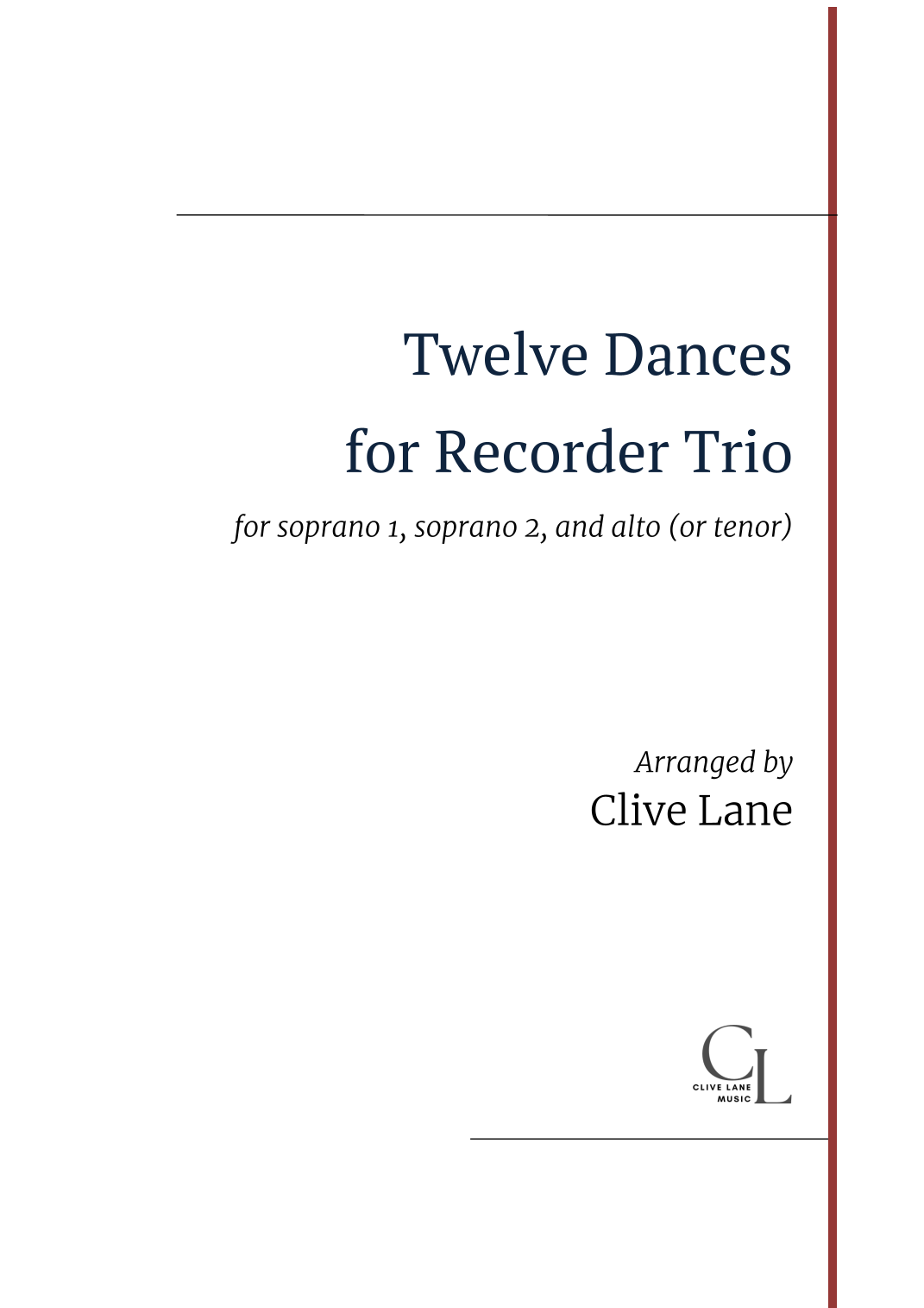 Twelve Dances for Recorder Trio - two sopranos and alto [or tenor] (arr ...