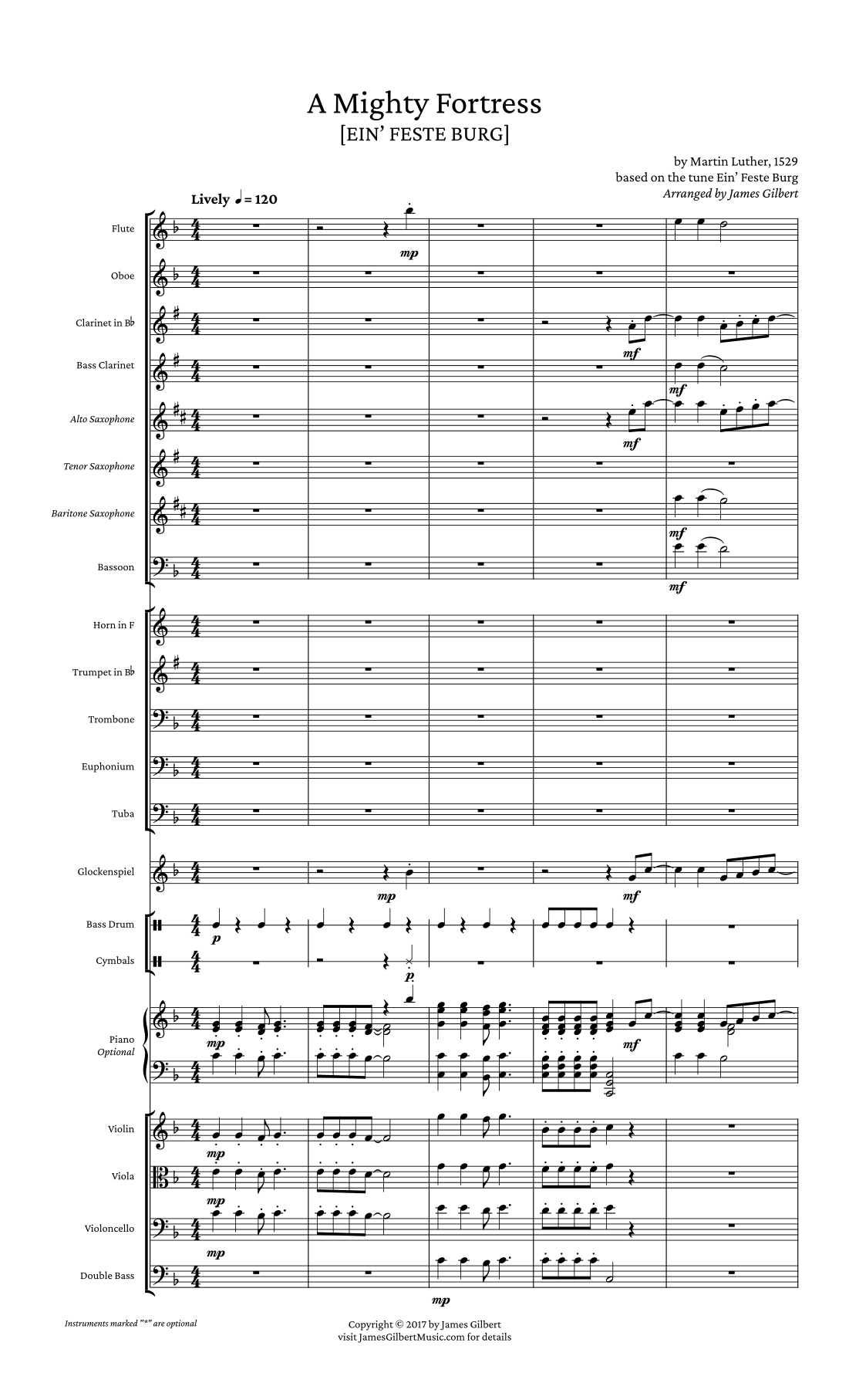 A Mighty Fortress (arr. James Gilbert) by Martin Luther Full Orchestra - 预览
