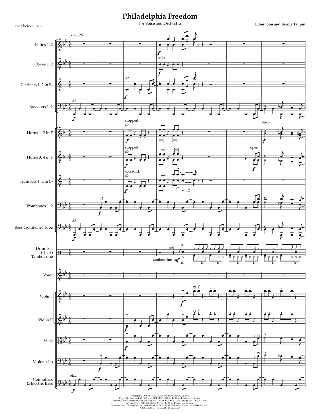Philadelphia Freedom (arr. Sheldon Bair) by Elton John 管弦乐团 - 预览