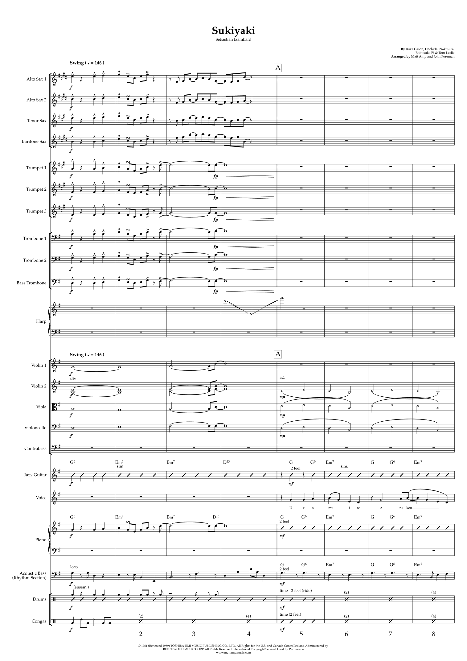 Sukiyaki (arr. Matt Amy Music) by 4 P.m. Full Orchestra