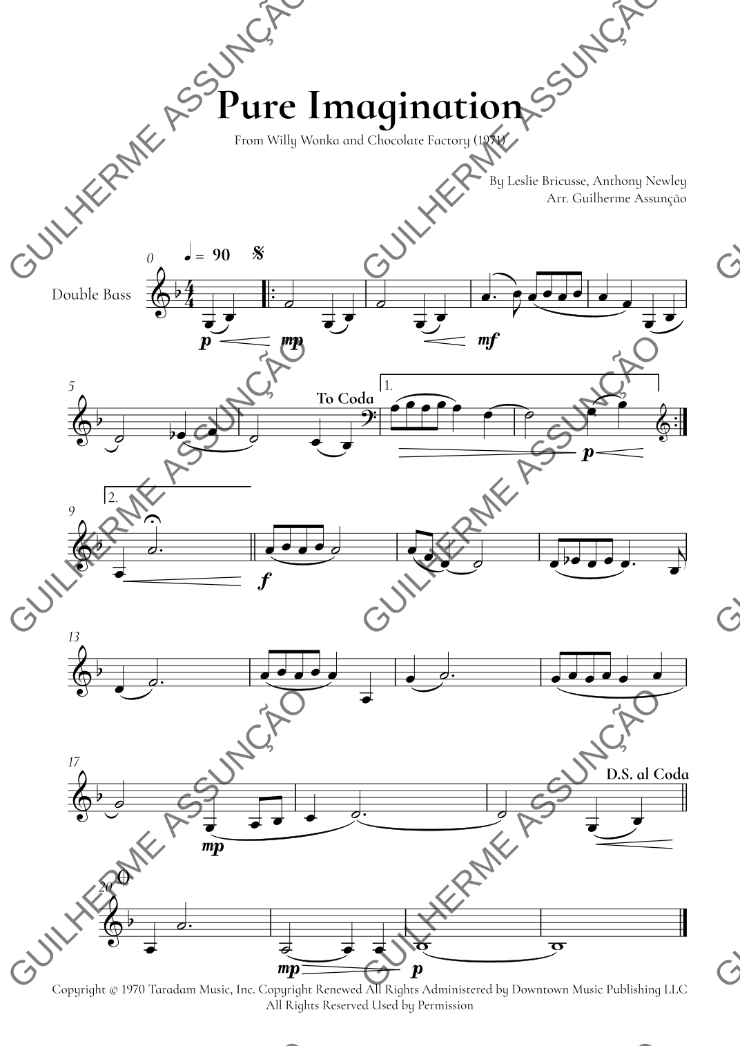 Pure Imagination (arr. Guilherme Assunção) Sheet Music Mormon
