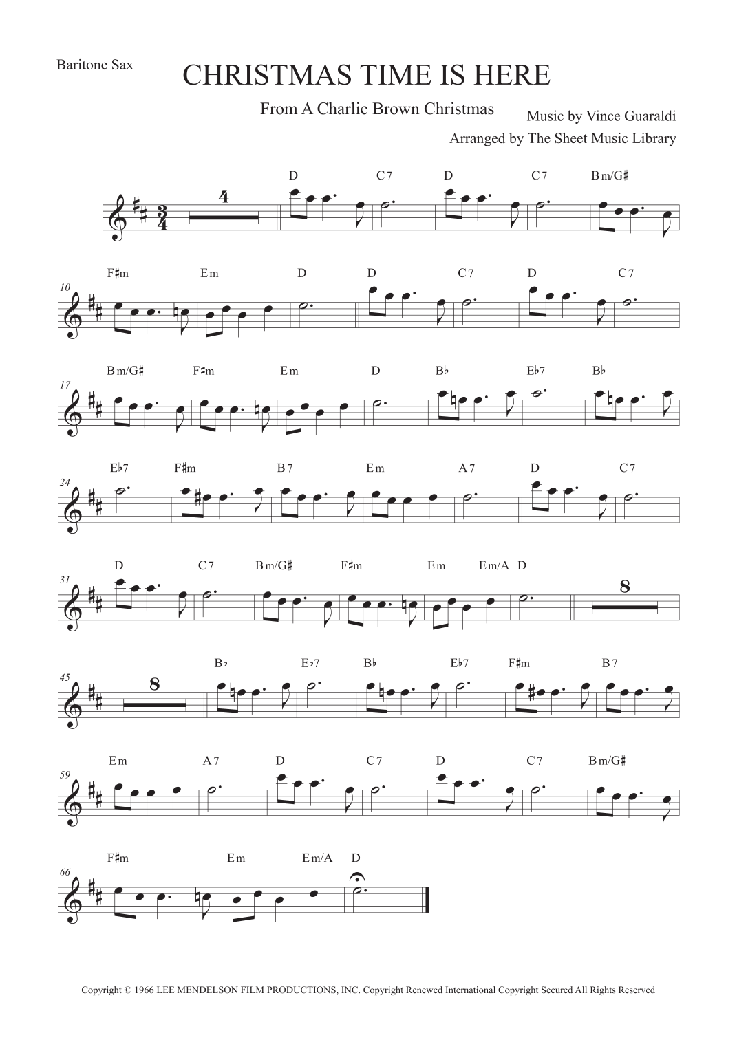 Christmas Time Is Here (arr. The Sheet Music Library) by Vince Guaraldi ...