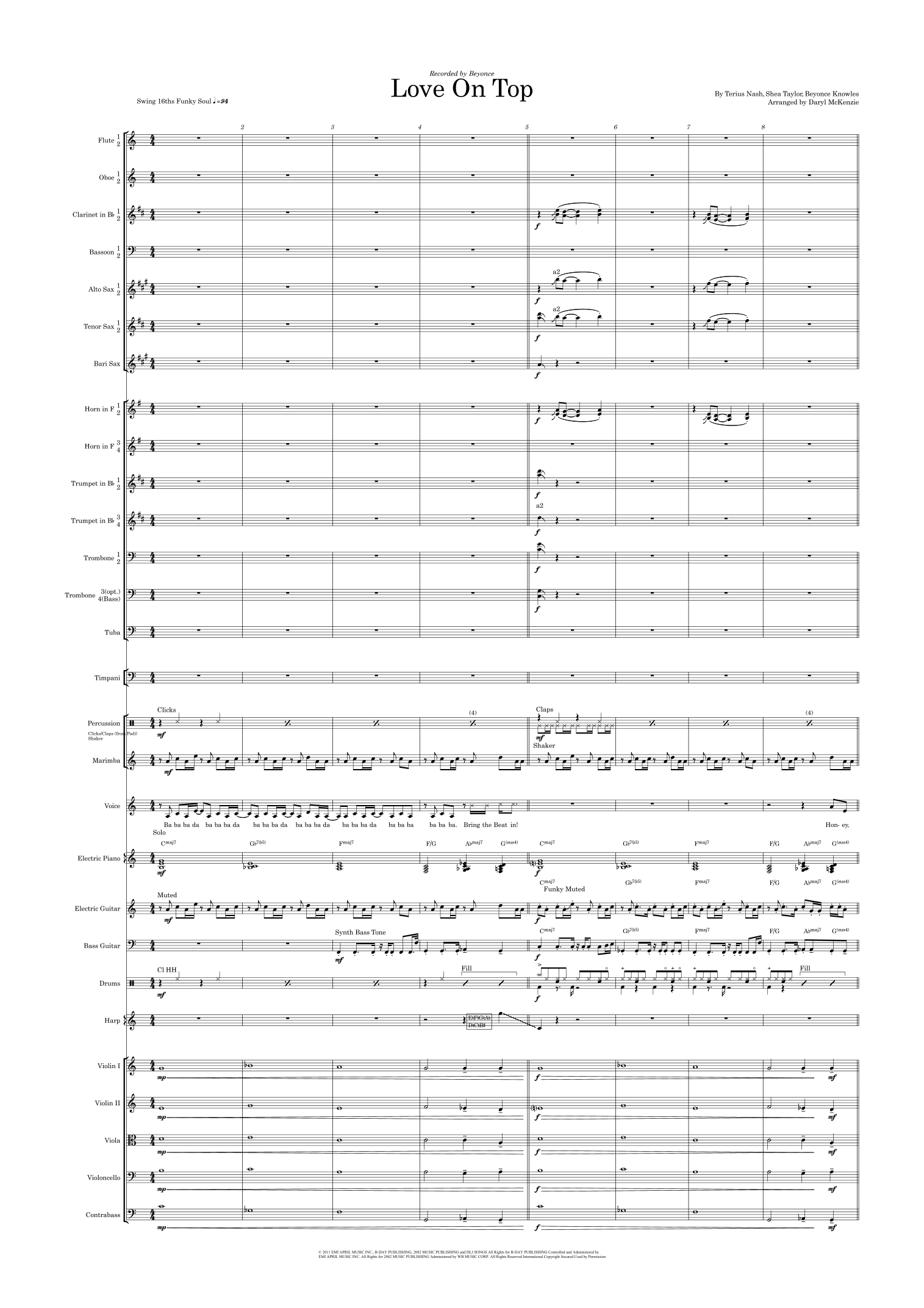 Love On Top (arr. Daryl McKenzie) by Beyonce 管弦乐团 - 预览