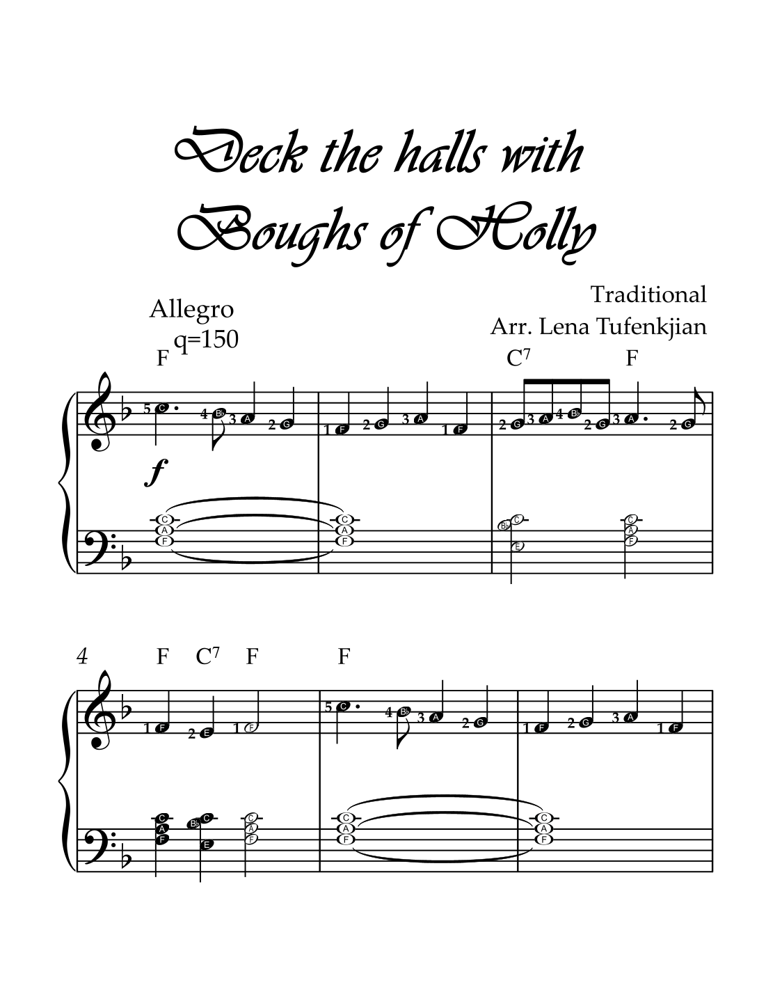 DECK THE HALLS WITH BOUGHS OF HOLLY (ARR. LENA TUFENKJIAN) POR LENA ...